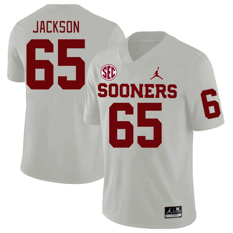 #65 Jayden Jackson Oklahoma Sooners 2024 SEC Conference College Football Jerseys-White